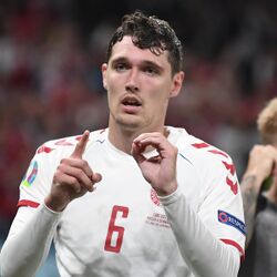 Andreas Christensen saat membela tim nasional Denmark pada tahun 2021